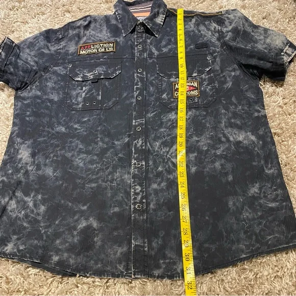 ❌SOLD❌Affliction Black Premium Buckle Mens short sleeve button skull shirt 2XL - Picture 11 of 13